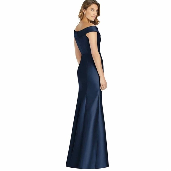 Alfred Sung Off The Shoulder Cuff Trumpet Gown D760 - Picture 4 of 12